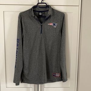 NFL Tram Apparel Quarter Zip Lightweight Sweater - New England Patriots